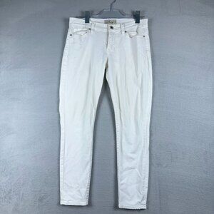 Lucky Brand Brooke Capri Jeans Handcrafted Mid Rise Womens White Size 4/27